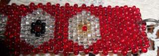 Estate Red Seed Bead Handcrafted 7 1/2 Inch Bracelet  