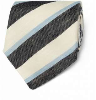  Accessories  Ties  Neck ties  Striped Linen and Silk 