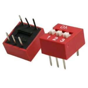   Pcs 2.54mm Pitch 3 Positions 6 Pin Red DIP Switch 3P