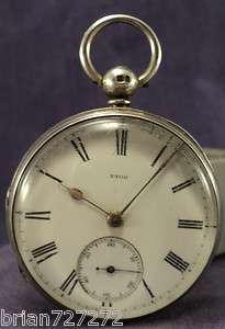 1859 ENGLISH 2900 FUSEE SILVER CASED POCKET WATCH ~ NON WORKING 