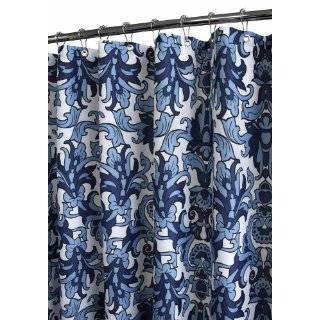   Curtain, Blue Imperial Dress Jacobean Floral Bathroom Shower Curtain