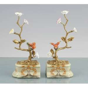  Porcelain And Brass Decorative Bookend