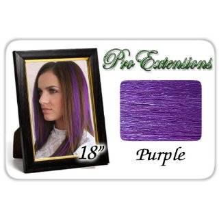 18 Inch Purple Highlight Streaks Pro Extensions Premier Human Hair 