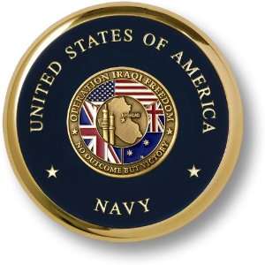  Navy Operation Iraqi Freedom Brass Coaster Everything 