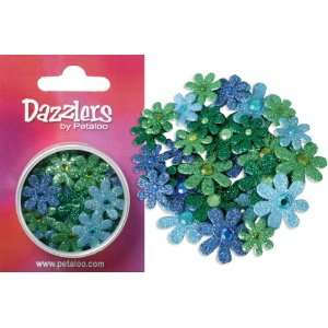  Dazzlers Small Florettes Dark Blue, Light Blue, Green 
