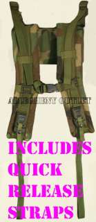   II WOODLAND CAMO Padded Shoulder Straps w/ QUICK RELEASE NEW  