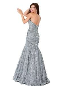   4260 Long Grey Strapless Mermaid Style Evening Dress SIZES 2,4  