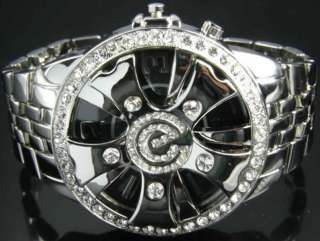Spinning Wheel Bling Uhr silver & black