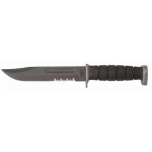  D2 Fighting/Utility Knife Black Hard Sheath, Serrated Edge 