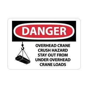  D652AB   Danger, Overhead Crane Crush Hazard Stay Out From 