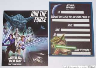 Star Wars the Clone Wars 6x Einladungskarten Einladung Party Join the 