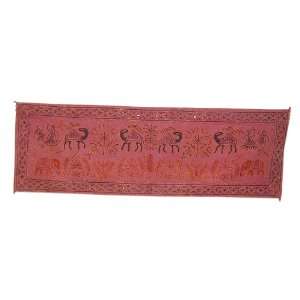 Indian Decorative Art Zari & Embroidered Handmade Cotton Wall Hanging 
