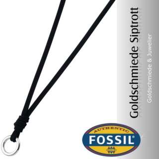FOSSIL Charm Collier JF85057 Charmskette Wildleder, schwarz, NEU 