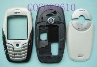 Full New Silver housing cover for Nokia 6600 + Keypad  