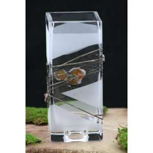  Gift Idea Art Crystal Glass Decorated Amber & Tin Candles 