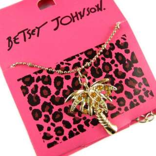 New Betsey Johnson Cute Golden Crystal Coco Necklace 405  
