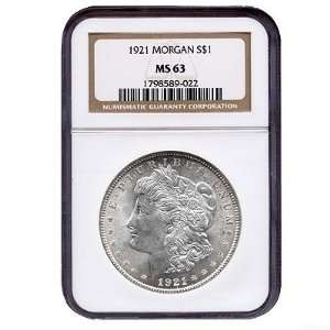  1921 Morgan Silver Dollar MS63 NGC