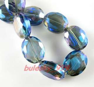 20pcs Faceted Colorized Glass Crystal Oval Bead 16x12mm  