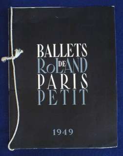 LEONOR FINI PROGRAM 1949 BALLET ROLAND PETIT ParisCOLOR  