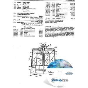    NEW Patent CD for SUSPENDED MONORAIL SYSTEM 