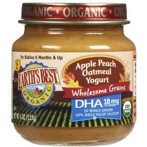 Earths Best Organic Oatmeal Yogurt, Apple Peach, 12 Count  