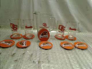 NCAA Satin Etch Pitcher and 4 Glass Gift Set  