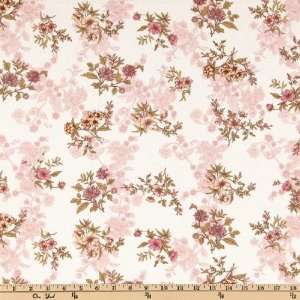 56 Wide Printed Cotton Swiss Dot Gretel Floral Pink Fabric By The 