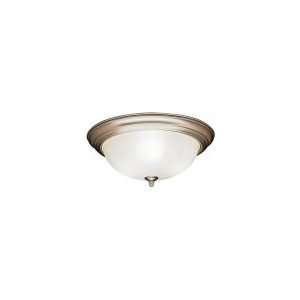 Kichler 8655NI 3 Light Flush Mount in Brushed Nickel with Satin Etched 
