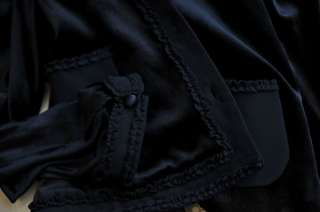 EMANUEL UNGARO Luxe Black Velvet+Silk CRYSTAL Jacket 42  