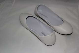 Brand New Womens Classic Slip On Ballet Flats Shoes White Color USA 