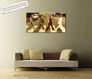 THE BEATLES ON ABBEY ROAD Original CANVAS ART PAINTING  