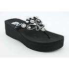   Harley Womens Size 6 Black Nubuck Leather Flip Flops Sandals Shoes
