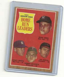 1961 AMERICAN LEAGUE HOME RUN LEADERS CARD (8258B8)  