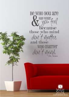 Dr. Seuss Wall Decal Quote Be Who You Are   Vinyl Sticker Art  