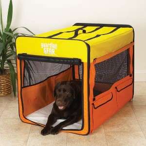 Guardian Gear Collapsible Dog Crate Orange/Yellow LARGE  