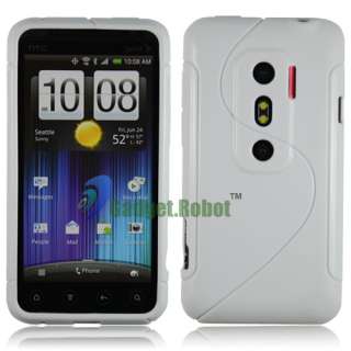 5X Gel CASE COVER+SCREEN PROTECTOR For HTC EVO 3D  