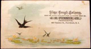 Dime Cough Balsam Fenner Providence Rhode Island RI Trade Card  
