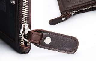 New Tough Punk Mens Brown Genuine Leather Wallet m2262  