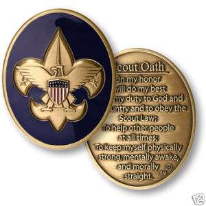 BOY SCOUT OATH COIN/TOKEN/MEDAL NEW SCOUTING OATH COIN  