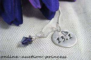 Sterling Silver Hand Stamped Run Runners Necklace Pendant 26.2 5k 10k 