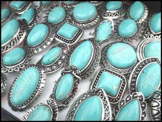 wholesale jewelry lots 10pcs Natural Turquoise Tibet silver Fashion 