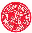 Vintage FELT Camp Maclean Nature Lore Patch Chicago