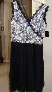 Adrianna Black & White dress sz 8 Retail $198 BNWT  
