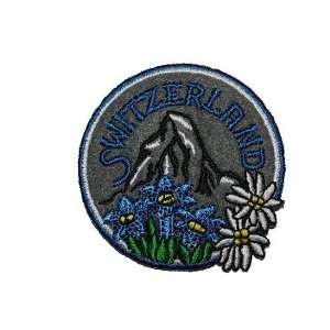 Berge Emblem 5,6 cm BÜGELBILD AUFNÄHER APPLIKATION PATCH Blume 