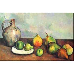 Cezanne Stilleben, Krug und Früchte   handgemaltes Ölbild 60x40cm 