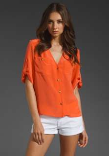 AMANDA UPRICHARD Pocket Top in Coral  