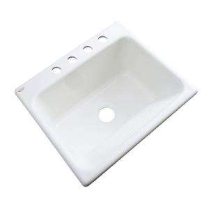   Hole Single Bowl Utility Sink in White 21400 
