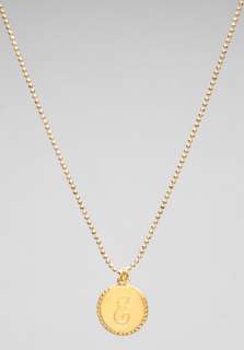 LEILA E Initial Necklace in Gold  