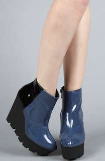 Cheap Monday The Monolit Patent Wedge in Blue  Karmaloop   Global 