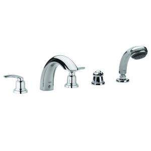 GROHE Talia 2 Handle Deck Mount Roman Tub Faucet with Handshower in 